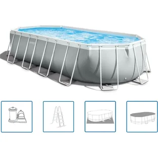 Intex Prism Frame Swimmingpool-Set Oval 610x305x122 cm 26798GN - Blau