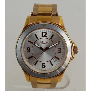Damenuhr M&M Germany IP Rosegold 3 Zeiger Neu OVP M11846-963