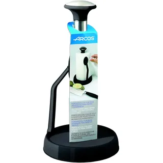 Arcos Küchenrollenhalter Edelstahl und ABS - Wand- oder Tischmontage, 280 mm Höhe, 150 mm Basis, Schwarz - Hochwertige Küchenaccessoires