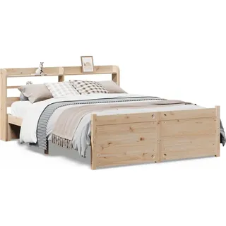 vidaXL Bettgestell mit Kopfteil ohne Matratze 160x200 cm - Braun