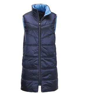 Kurzweste GOLDNER "Kurzgröße Longweste", Damen, Gr. 22, blau (marine), Obermaterial: 100% Polyamid PA., Westen Kurzweste, Kontrastfarbenes Innenfutter