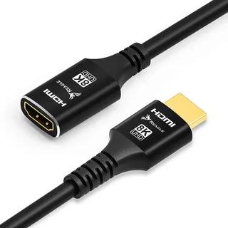 HDMI Verlängerungskabel HDMI 2.1 Stecker auf Buchse 4K 144Hz Reagle Kabel 0.5M - Schwarz