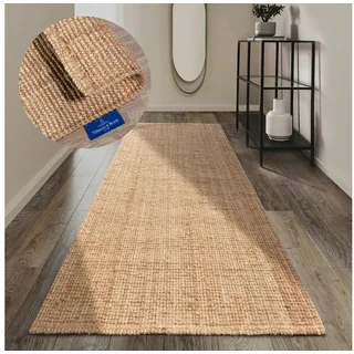 Villeroy & Boch Teppich Rosalie Juteteppich, rechteckig, Höhe: 10 mm, Läufer, 100% Jute, Natur, Wohnzimmer, Esszimmer, Schlafzimmer, GRS beige 80 cm x 300 cm x 10 mm