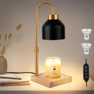 T-SUN Kerzenwärmer Lampe, Candle Warmer Lamp, Duftkerze Duftlampe Wachswärmer mit Timer, Dimmbare Elektrischer Kerzenwärmerlampe, Höhenverstellbar Kerzenwärmer für Yoga, Schlafzimmer, Dekoration