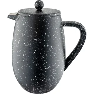 Café Olé BFD Granite Cafetière, doppelwandiger Körper aus 18/10-Edelstahl und Siebfilter, Schwarze Granitoptik, 1000 ml (8 Espressotassen oder 4 Becher)