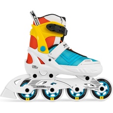 Blackwheels atmungsaktive Inline Skates Playful, Inliner für Jugendliche und Erwachsene, Roller Skates für Männer und Frauen, Große von Rädern 76 cm, Einlegesohle 36-39 (23-25,2 cm), Blau