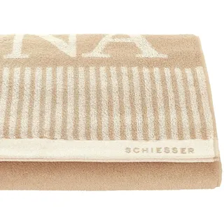 Schiesser Saunatuch Rom - 75x200 cm - Sand , Sandfarben , Textil , 75x200 cm , Heimtextilien, Badtextilien, Saunatücher