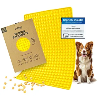 Collory® Backmatte Hundekekse für MINI HALBKUGEL (1cm Ø) Leckerlis, Silikon Backform, Backunterlage für Backblech, Diätmatte, Hitzebeständig, Lebensmittelecht & Bpa-frei