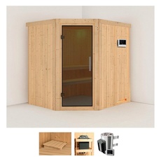 Bild von Sauna »Laila«, (Set), 3,6-kW-Plug & Play Ofen mit externer Steuerung beige