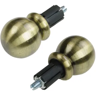 LIEDECO Gardinenstangen-Endstück Kugel 2-läufig Ø 16 mm 3,8 cm Schwarz
