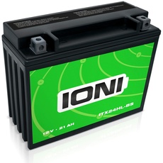 IONI ITX24HL-BS 12V 21Ah AGM Batterie kompatibel mit MG50-N18L-A / N50-18L / Y50-N18L-A versiegelt/wartungsfrei Motorradbatterie