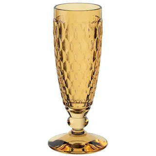 Villeroy & Boch – Boston Saffron Sekt-/ Champagnerglas Gelb, Spülmaschinenfest, Prosecco Glas, Sektflöte, Außergewöhnliches Glas für Sekt und Champagner, Kristallglas