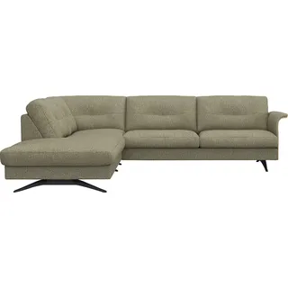 FLEXLUX Ecksofa "Glow, super bequem durch hochwertigem Sitzaufbau mit Federkern, L-Form" Skandinavisches Design, In hochwertiger Verarbeitung, fall grün