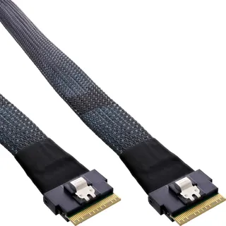 InLine Slim SAS Kabel, SFF-8654 8X zu SFF-8654 8X, 48 Gb/s, 0,75m,