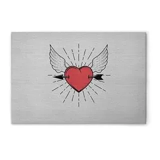 A.S. Création Leinwandbild Herz Steinwand - Wandbild in Grau, Rot - 75 x 50 cm - DD132115