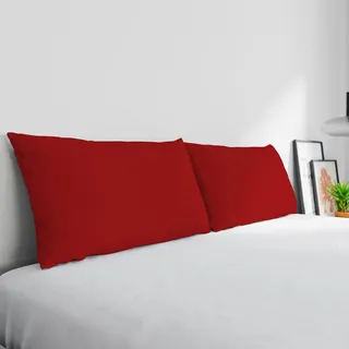 Elegante Kissenbezüge, 2 Kissenbezüge mit Überschlag, hergestellt in Italien, Rot