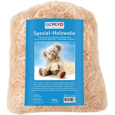 Glorex 0 2544 50 - Holzwolle, 500 g, feine Qualität, kein Tropenholz, zum Befüllen von Teddys und Kuscheltieren