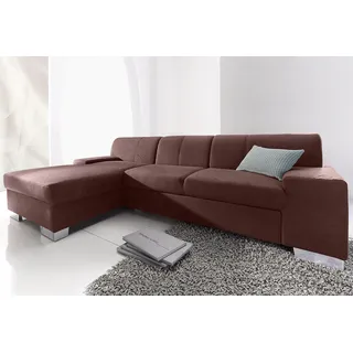 DOMO collection Eckcouch Kunstleder 2-Sitzer Braun
