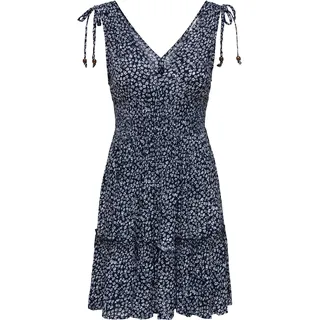 Only Fernanda Trägerkleid Blumen Blau 36
