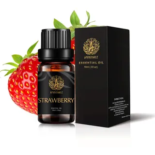 Aphrosmile Erdbeer Ätherisches Öl für Luftbefeuchter, 10 ml | 10 ml Füllmenge, Erdbeer Duft, Für Diffusor, Luftbefeuchter, Raumduft, Hautpflege, Täglicher Gebrauch