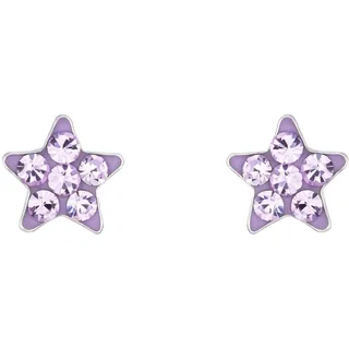 Amor Paar Ohrstecker »Sternchen« mit Kristallglas Amor silberfarben-lila + lila,