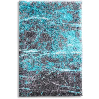Badematte GRUND Gr. 3, blau (grau, ozean), halbrund (50cm x 80cm ), 1 Stk., Badematten, Badematte