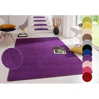 HANSE Home Teppich »Fancy« rechteckig 7 mm Höhe Kurzflor, Läufer, uni, gekettelt, Wohnzimmer, Schlafzimmer, Esszimmer, lila