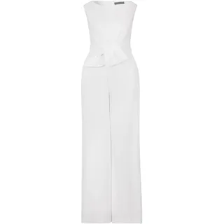 Jumpsuit VERA MONT "Jumpsuit mit weitem Bein", Damen, Gr. 48, EURO, weiß (rohweiß), Obermaterial: 95% Polyester PES. 5% Elasthan EL., Overalls Jumpsuit