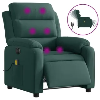 Massagesessel Elektrisch Dunkelgrün Samt - Grün, dunkelgrün