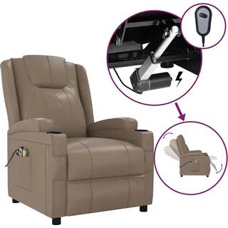 vidaXL Massagesessel Elektrisch Cappuccino-Braun Kunstleder - Braun