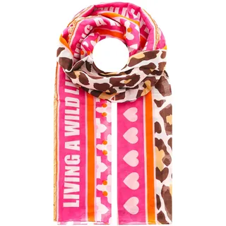 Zwillingsherz Modeschal »"Wild Life"« mit buntem Leomuster, pink