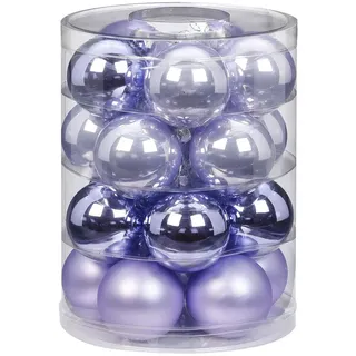 Magic Weihnachtskugeln Glas 6cm, 20 STK. Christbaumkugeln, Farbe: Dreamy Lilac (hell lila Flieder Glanz matt)