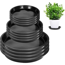 12 Stück Pflanzenuntersetzer – 6 8 10 Zoll Pflanzentablett Runde Kunststoff-pflanzentropfschalen Für Indoor Outdoor Garden Pflanzen, Sammelt Blumentopf-Drainage Und überschüssiges Wasser