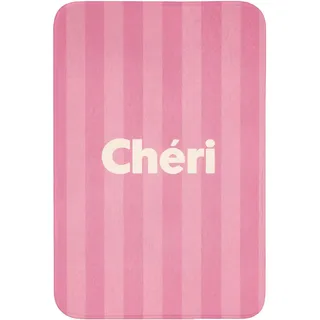 OnlyWow Badematte Gestreift - Rosa - Chéri Rutschfest 60x90 cm , Pink , Textil , Füllung: Polyurethan (Pur) , Rechteckig , 60x90 cm , Heimtextilien, Badtextilien, Badematten