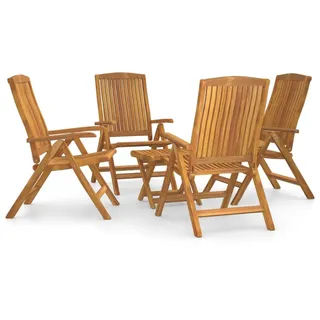 vidaXL 5-tlg. Garten-Lounge-Set Massivholz Teak - Braun