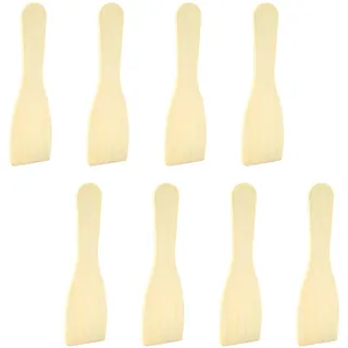 GlasFlength Pfannenwender aus Holz 8 Stück, Antibakteriell Holzschaber Grill Wender 30 cm Holzwender Hitzebeständig & Plastikfrei Küchenspachtel Holz Set Holzkochlöffel zum Kochen & Backen Geeignet