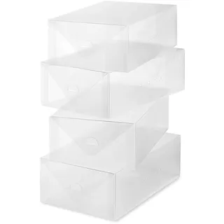 Whitmor Schuhbox 4er Set Kunststoff 4-tlg. weiß