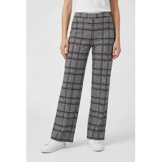 Stoffhose MAC "CHIARA", Damen, Gr. 42, Länge 32, burgundy check, Web, Obermaterial: 90% Polyester, 10% Elasthan, bedruckt, weit knöchellang, Hosen Stoffhose, Sommerhose mit All-Over Print