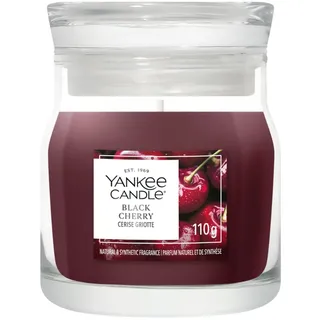 Yankee Candle Signature Kleine Duftkerze im Glas | Black Cherry Kerze | Wachsmischung auf pflanzlicher Basis | Perfekte Geschenke für Frauen