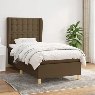 Möbel Boxspringbett mit Matratze Dunkelbraun 80x200 cm Stoff - Klassische Betten 3128800 - Braun