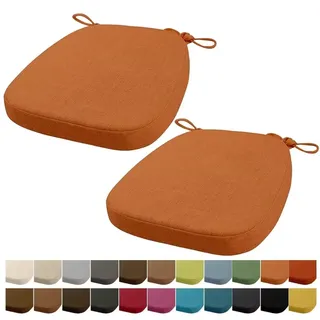 Orumrud 40x38x33CM(3CM Dicke) Stuhlkissen, Gartenstuhl Sitzkissen, Esszimmerstuhl Sitzkissen, waschbar, mit Reißverschluss, Riemen, rutschfestes Sitzkissen für Gartenstuhl (Orange 2 Stück)
