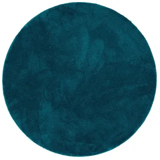 Pergamon Hochflor Teppich 120 x 120 cm Blau/Petrol