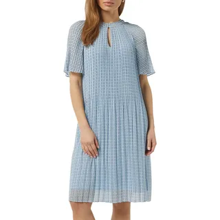 Comma Fließendes Plissee-Kleid aus Chiffon mit All-Over-Print