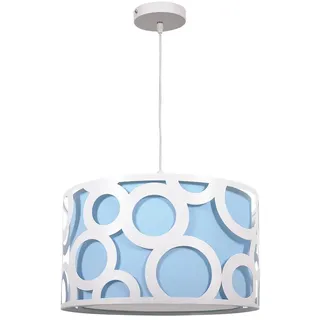 PRENDELUZ Anhänger blau und weiß, 1 x E27, Maße 30 x 30 cm, ideal für dekorative Beleuchtung und Ambiente im Innenbereich.