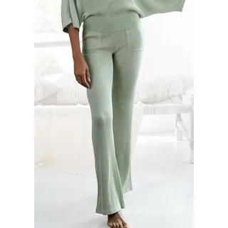 Strickhose FRENCH CONNECTION, Damen, Gr. 36/38, N-Gr, grün (mint meliert), Rippstrick, Obermaterial: 40% Viskose (LENZINGTM ECOVEROTM), 30% Polyacryl, 30% Polyester, meliert, bequem lang, Hosen Strickhose, mit leichten ausgestellten Bein, Loungewear