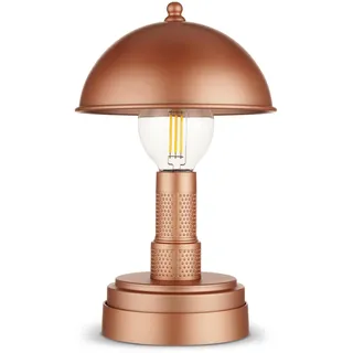 REV LED Tischlampe kabellos CLASSIC - Pilzlampe Touch, dimmbar (10-100%), 65lm, warmweiß, Kunststoff/Metall, Akku Tischleuchte innen, kupferfarben
