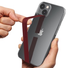 Sinjimoru Elastischer Silikon Handy Halter für Finger, Handy Halterung für Handyhülle, Handy Fingerhalter, Fingerhalterung Handy, Phone Strap für iPhone & Android. Sinji Loop Weinrot