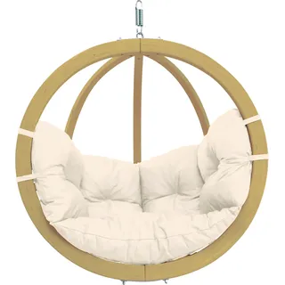 AMAZONAS Hängesessel Globo Chair Natura inkl. Sitzkissen und Spiralfeder - Weiß, Braun