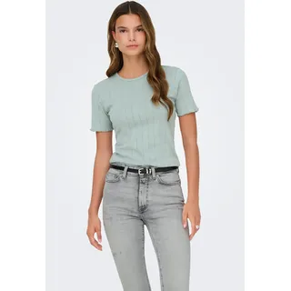 Kurzarmshirt ONLY "ONLTENNA O-NECK S/S TOP JRS NOOS", Damen, Gr. M, grün (jadeite), Jersey, Obermaterial: 50% Baumwolle, 50% Polyester, unifarben, regular fit normal, Rundhals, Shirts Kurzarmshirt