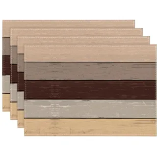 Artoid Mode Braun Planken Antik Alt Rustikal Holz Herbst Platzsets 4er Set, 30x45cm Urlaub Tischsets Waschbar Platzdeckchen Küche Party Deko